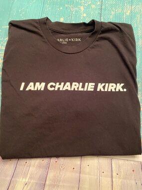 Charlie Kirk 'I AM CHARLIE KIRK.' Graphic Tee - Black & White